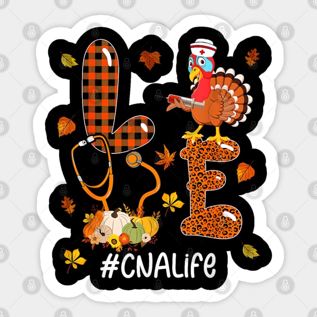 Thanksgiving Turkey with Stethoscope Nurse Pumpkins Sticker by Origami Fashion